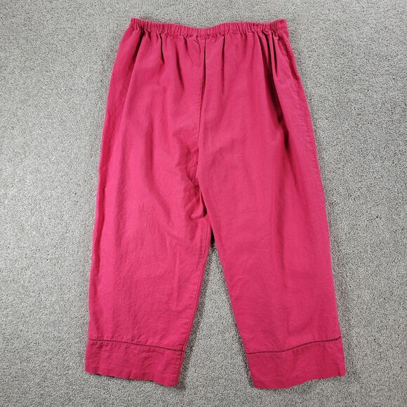 VTG Norton Studio Linen Tank Pant Set Womens Petite XL Pink Capri Resortwear - Picture 5 of 16